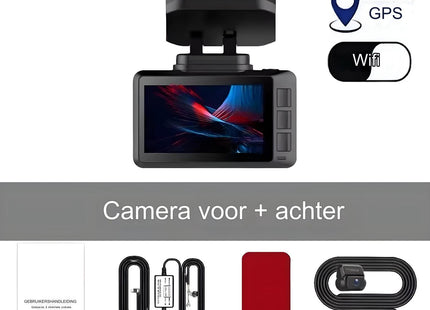 4K Dashcam Dual Lens Auto Camera |Videorecorder Nachtzicht Ingebouwde Gps Wi-Fi Ondersteuning 24 Uur opname