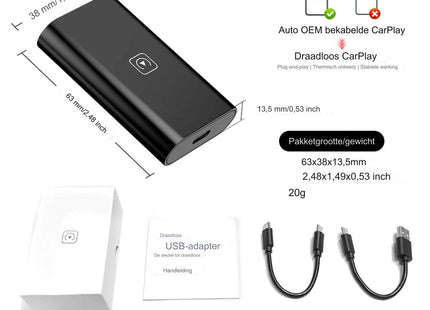 Draadloze Carplay Mini Module Voor Apple IPhone | Dongle Plug And Play Usb-Aansluiting