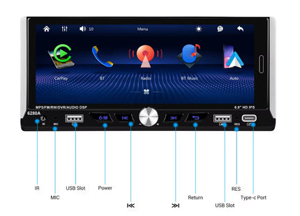 Universele 1din Autoradio | Multimedia systeem | Apple Carplay & Android Auto