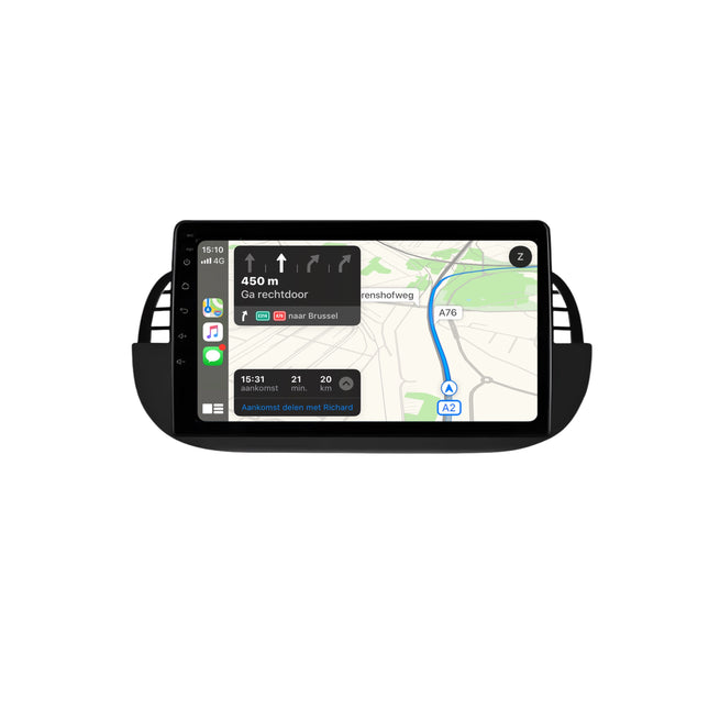 Multimedia Navigatie Fiat 500 (2007 - 2015)|DAB|Bluetooth|4Core 32GB|Carplay Autoradio Android 12 Beeldscherm 9 Inch - Audioplay