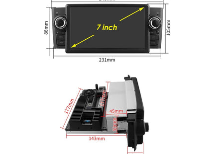 Multimedia Navigatie Fiat Linea 2007-2012 |DAB|Carplay Autoradio Beeldscherm 7 Inch