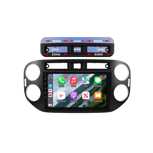 Multimedia Navigatie Volkswagen Tiguan 1 2006 -2016 |DAB|Carplay Autoradio beeldscherm 9 Inch - Audioplay