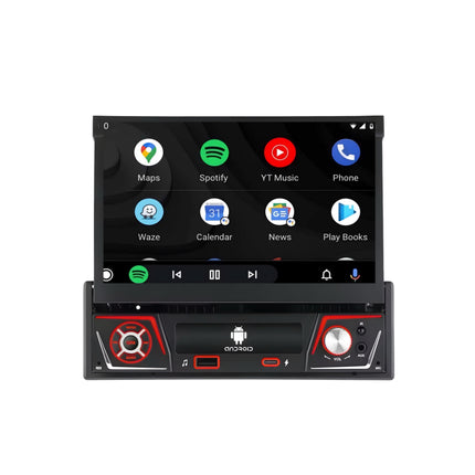 1 Din Universele Autoradio | Android Auto&Carplay 7 "Ips | Intrekbaar Scherm |Multimedia Navigatie - Audioplay