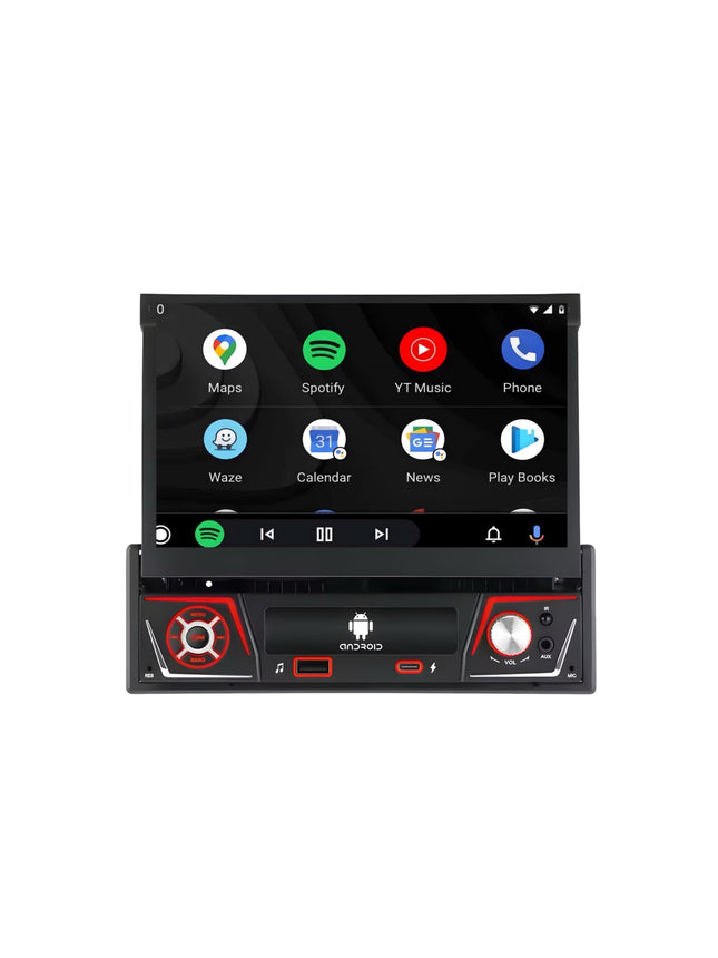 1 Din Universele Autoradio | Android Auto&Carplay 7 "Ips | Intrekbaar Scherm |Multimedia Navigatie - Audioplay